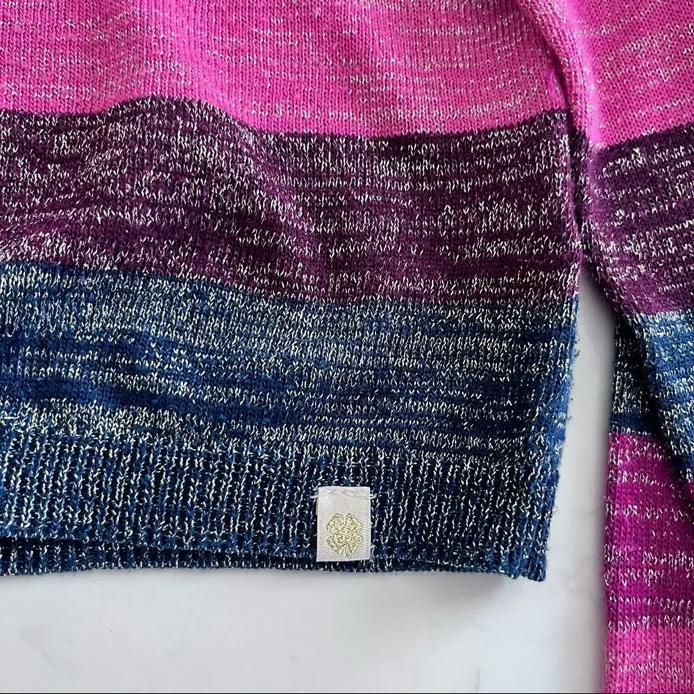Lucky Brand girls striped metallic thread cardigan sweater size 7 - Picture 7 of 7